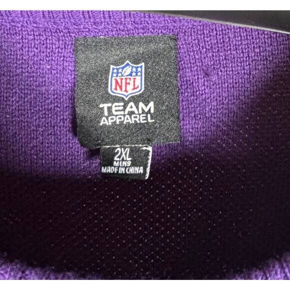 Baltimore Ravens Purple & Black Holiday Ugly Sweater Men's Size 2X (XXL) - Picture 6 of 7